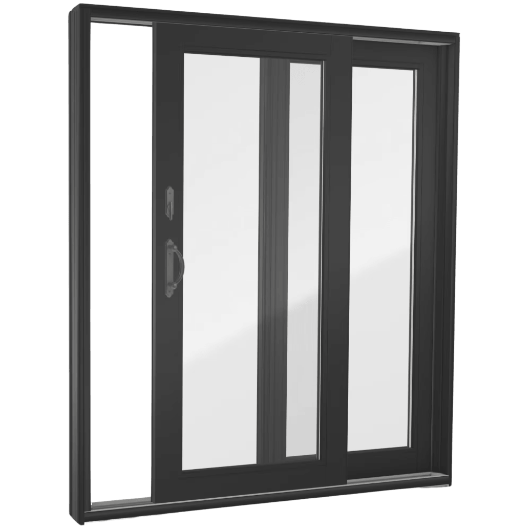 Black sliding patio door