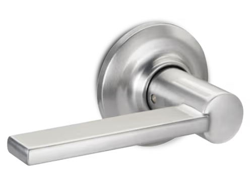 Satin nickel door lever handle