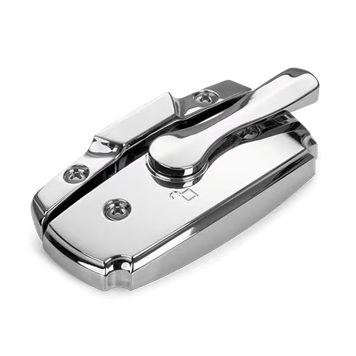 Polished window lock hardware