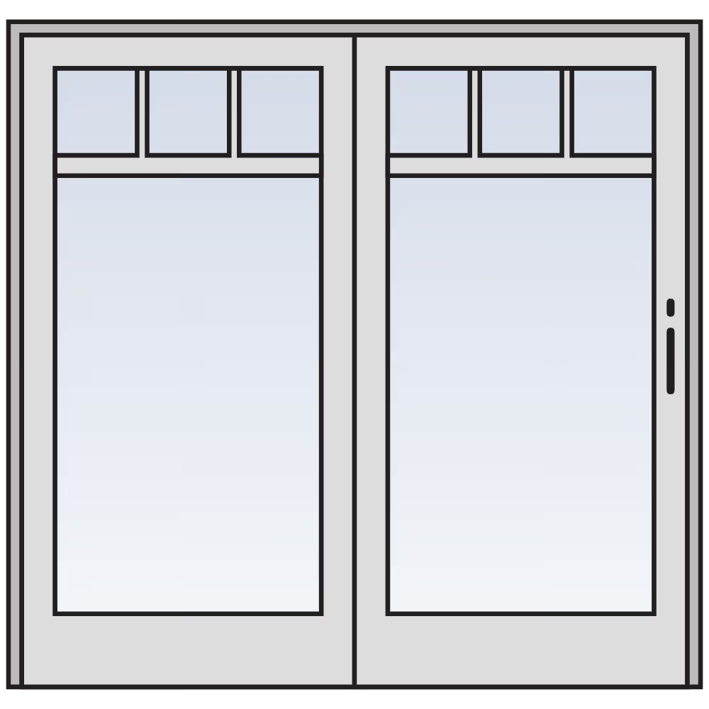 Fractional grille pattern on an Andersen patio door